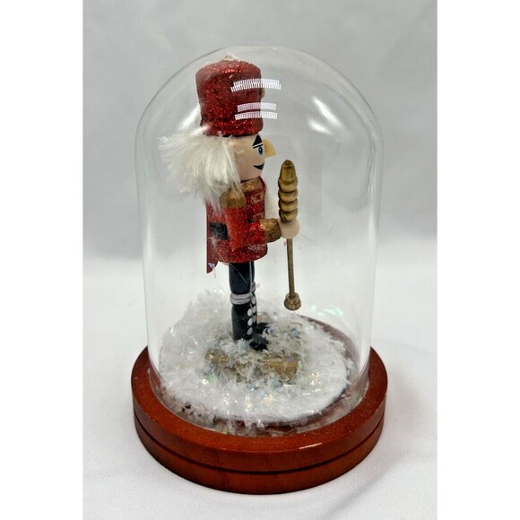 Nutcracker 5" Waterless Snow Globe~Glass Dome w Wood Base~ Christmas Decoration - Picture 2 of 8